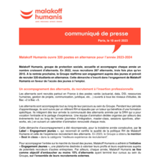 Malakoff Humanis ouvre 320 postes en alternance pour l’année 2023-2024