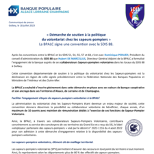Communiqué de presse - Convention BPALC - SDIS  88