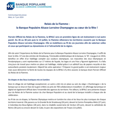 Communiqué de presse BPALC - Relais de la Flamme