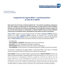 CP Inauguration Agence BPALC "Luxembourg Etoile"