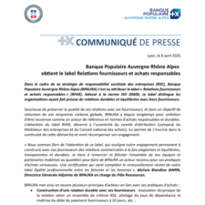 BPAURA Obtention du label RFAR