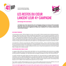 CP - Restos du Cœur - Lancement de campagne 41