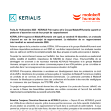 Protocole d’accord entre KERIALIS et Malakoff Humanis