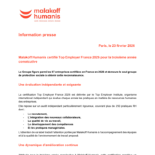 Information presse - Top Employer France 2026 Malakoff Humanis
