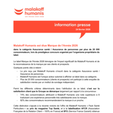 Malakoff Humanis élue Marque de l'Année 2026