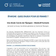 NOTE - ÉPARGNE DES FEMMES