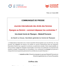 Communiqué Journée droits des femmes - épargne féminin
