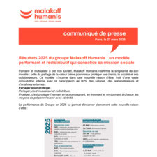 Communiqué de presse - Résultats 2025 du groupe Malakoff Humanis