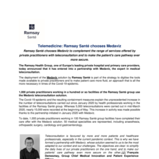 Telemedecine: Ramsay Santé chooses Medaviz