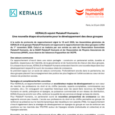 Communiqué sur le rapprochement KERIALIS et Malakoff Humanis