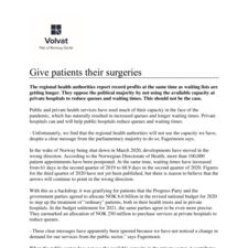 Give patients their surgeries