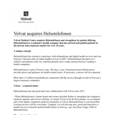 Volvat acquires Helsetelefonen