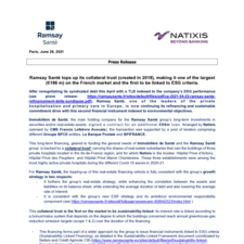 Ramsay Santé tops up its collateral trust, making it one of the largest on the French market and the first to be linked to ESG criteria