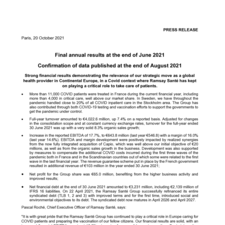 Final annual results at the end of June 2021