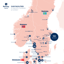 Ramsay Santé facilities in Sweden, Denmark & Norway