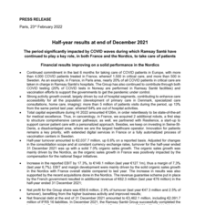 Half-year results at end of December 2021
