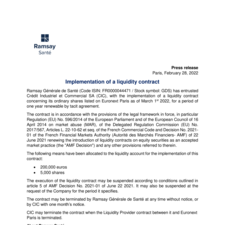 Implementation of a liquidity contract