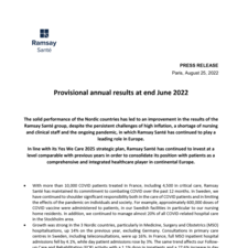 Provisional annual results at end June 2022