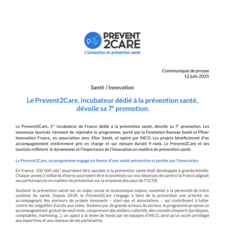Le Prevent2Care, incubateur dédié à la prévention santé, dévoile sa 7e promotion.