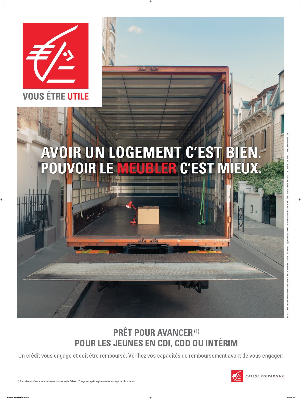 Affiche Publicitaire - Caisse d'Epargne - Prêt pour avancer