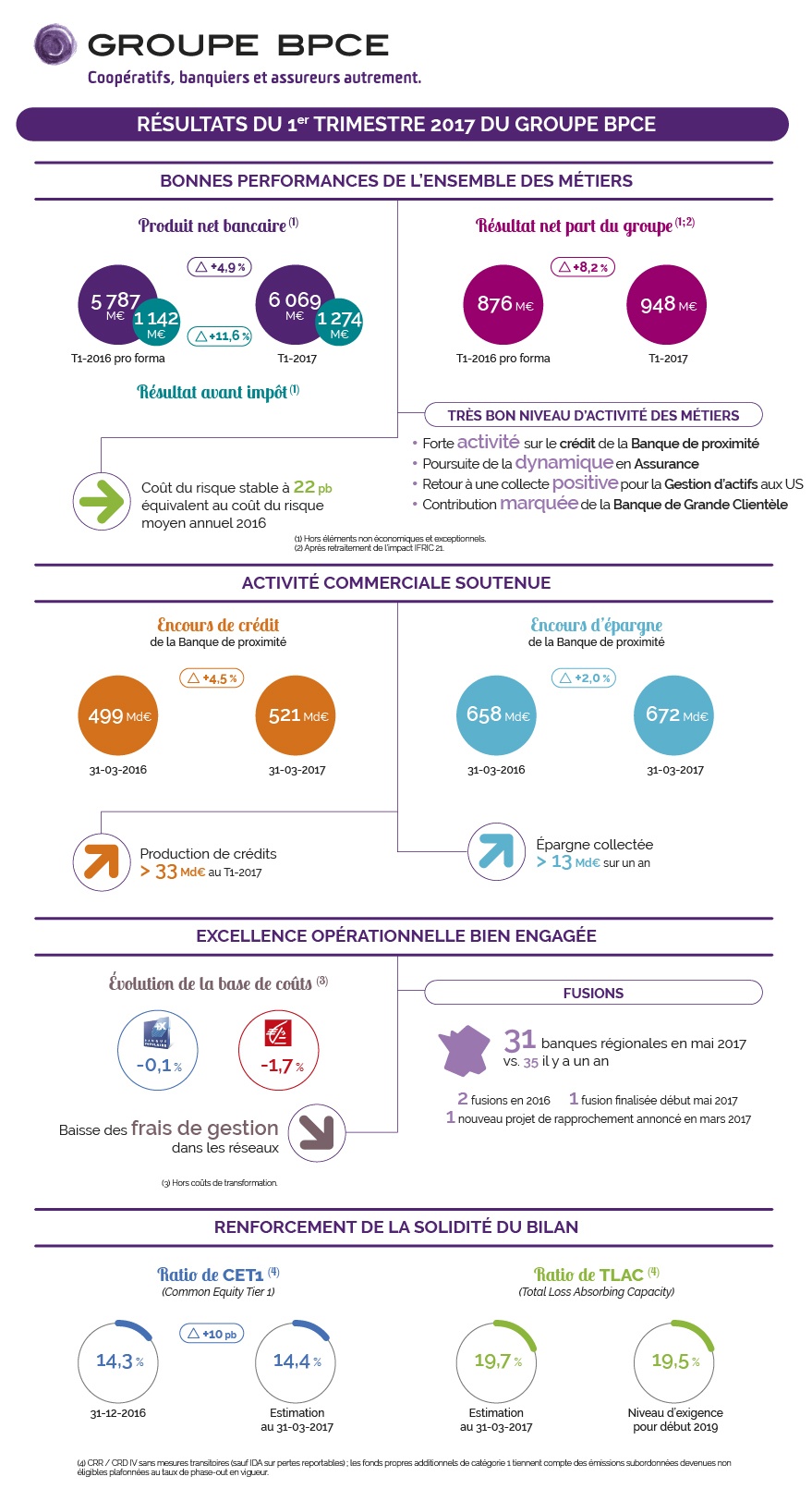 Infographie - Résultats T1 2017 du Groupe BPCE