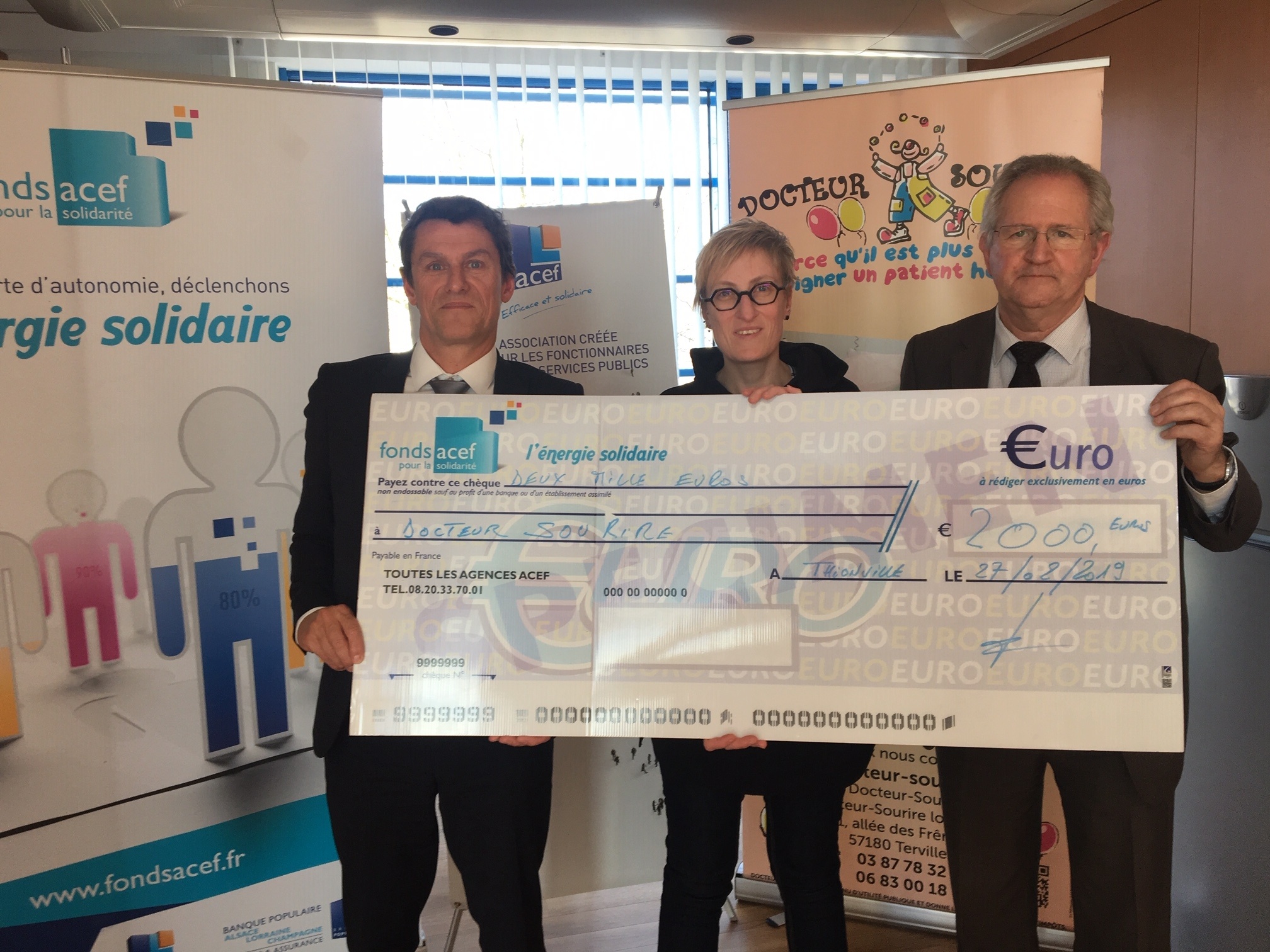 L'association "Docteur SOURIRE" reçoit 2 000 € du Fonds ACEF pour la Solidarité