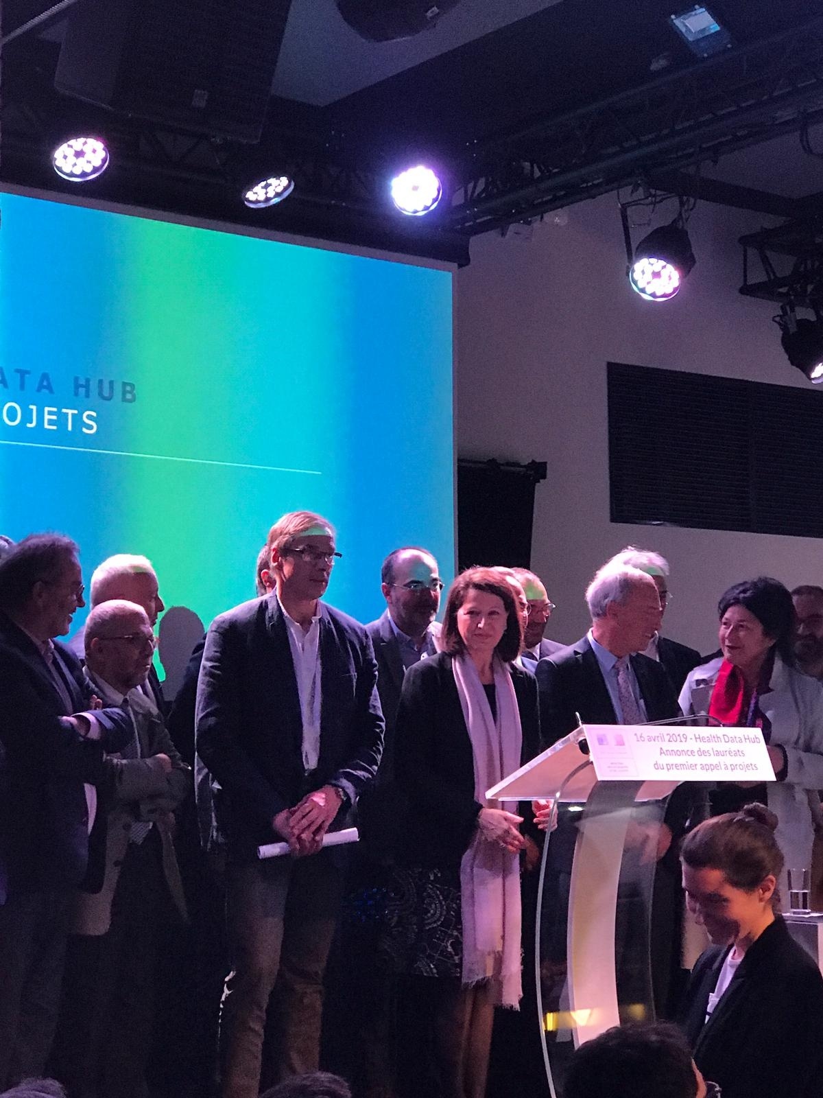 Health Data Hub - Agnès Buzyn (centre) et Laurent Borella (à sa gauche)- 16/04/2019