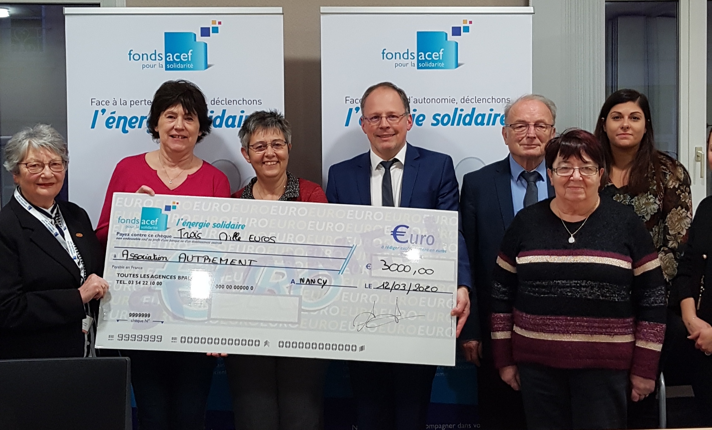 L'association AUTREMENT reçoit 3 000 euros du Fonds ACEF pour la Solidarité