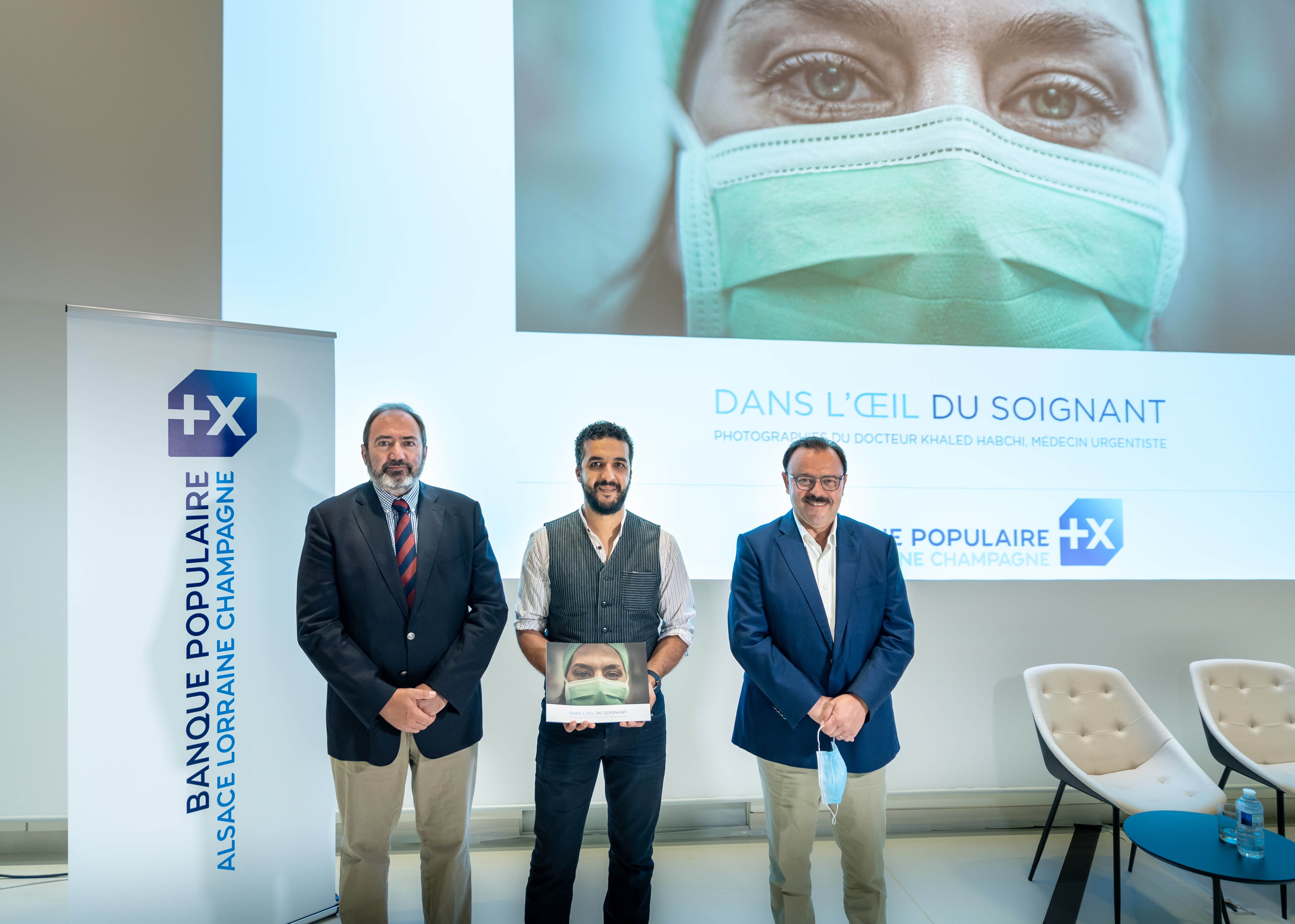 Docteur François BRAUN, Président de Samu-Urgences de France,  Docteur Khaled HABCHI, Médecin urgentiste - Photographe et Dominique WEIN, Directeur Général de la BPALC (photo)
