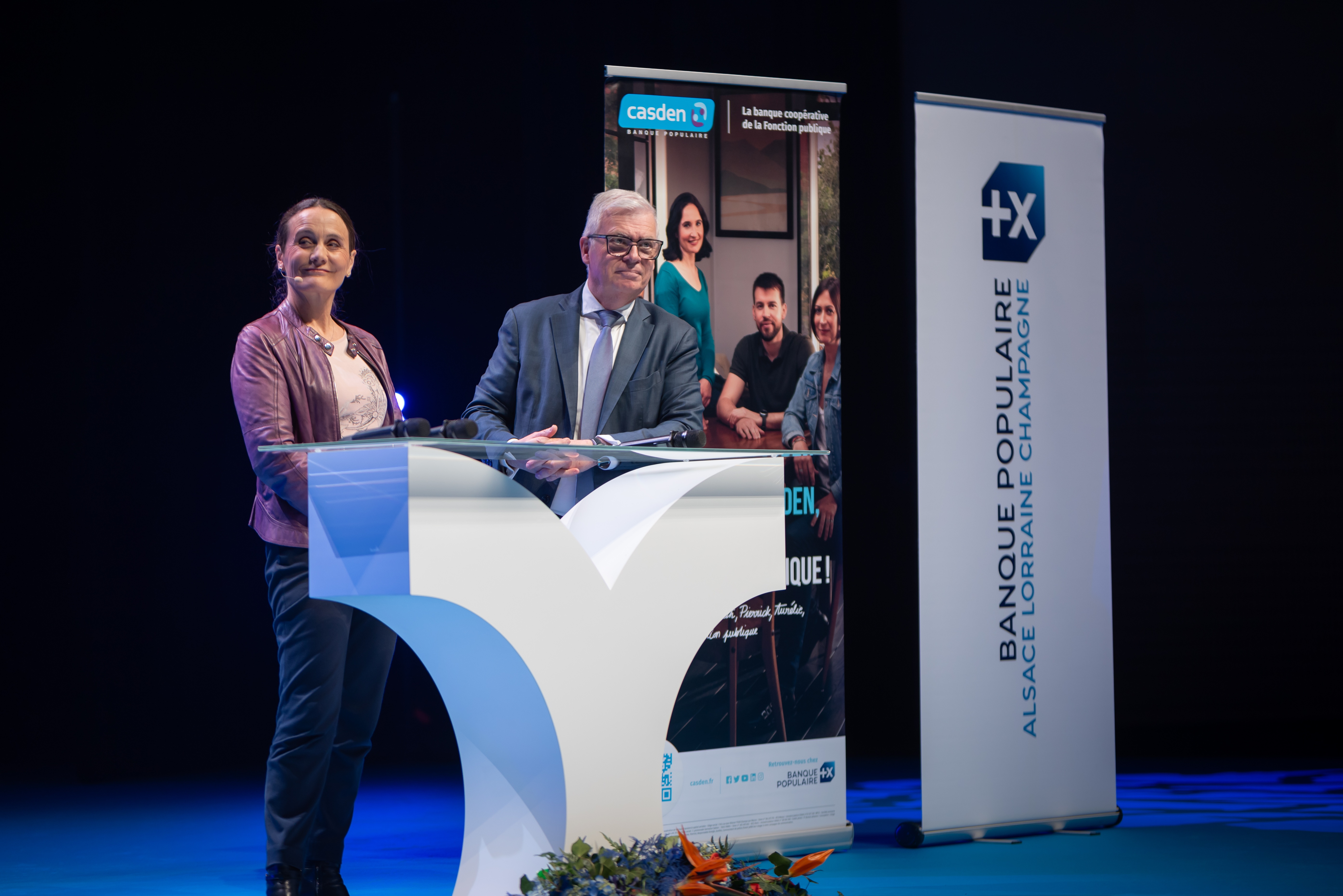 [Photo] Isabelle RODNEY, Directrice Générale de la CASDEN Banque Populaire et Dominique Garnier, Directeur Général de la BPALC