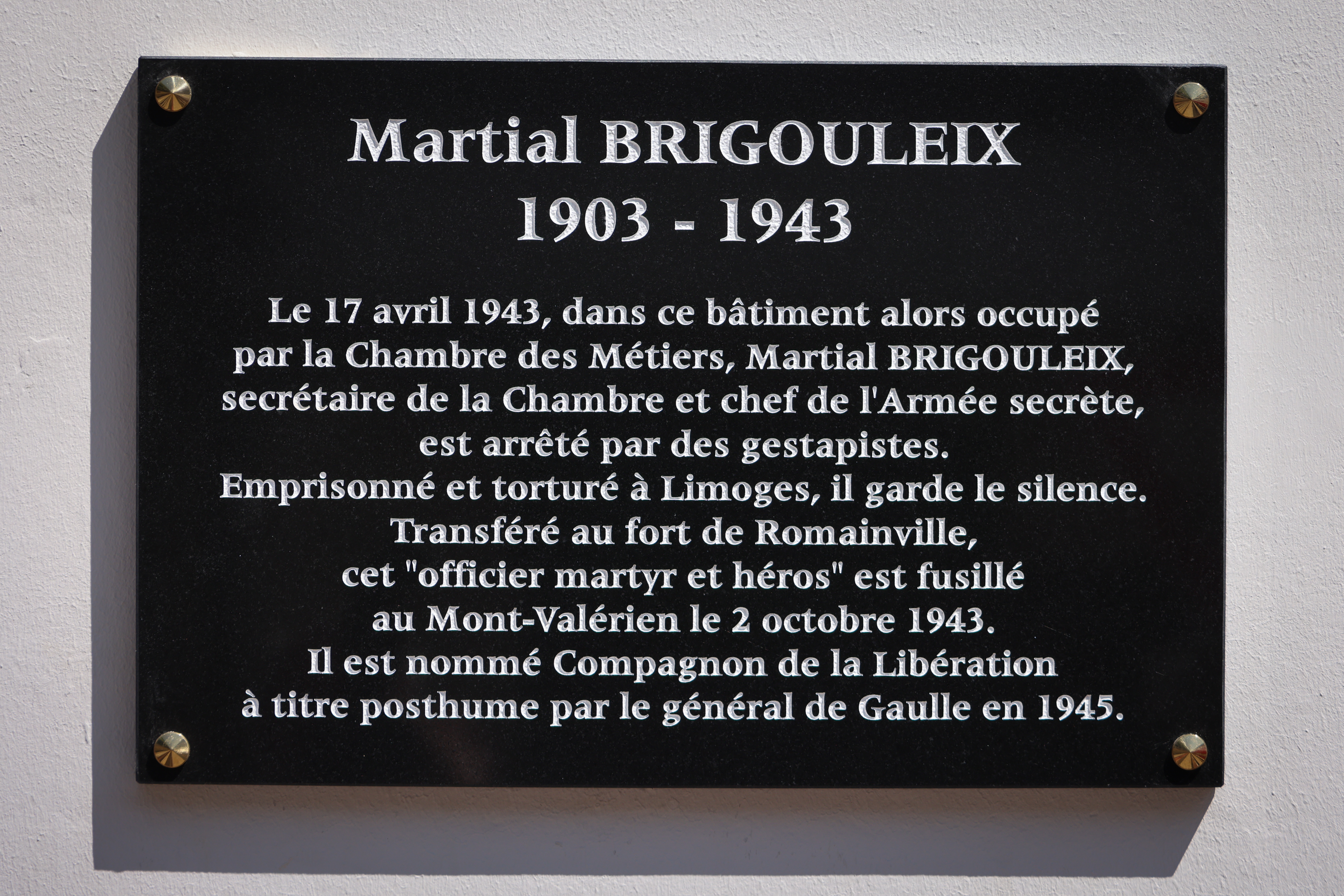 Plaque commémorative