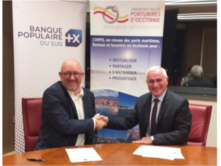 ACTU BPS : Toujours le BLEU comme horizon pour la Banque Populaire du Sud, via le Crédit Maritime Méditerranée, et l’Union des Villes Portuaires d’Occitanie !