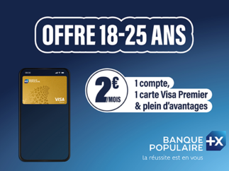 Banque Populaire à la conquête des 18-25 ans avec une nouvelle offre à 2€ par mois