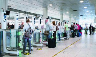 Customs controls, Gatwick, UK