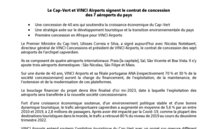 Le Cap-Vert et VINCI Airports signent le contrat de concession des 7 aéroports du pays