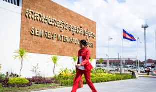 Employee, Siem Reap Airport, Cambodia