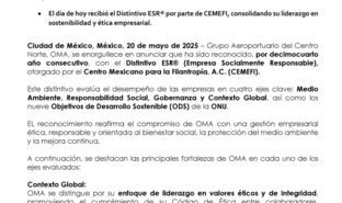 OMA cumple 14 años consecutivos como Empresa Socialmente Responsable..pdf