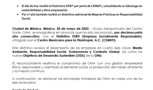 OMA cumple 14 años consecutivos como Empresa Socialmente Responsable..pdf