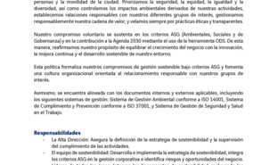 Política de Sostenibilidad
