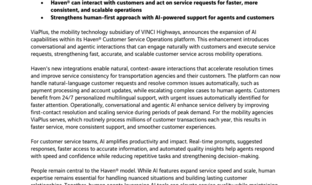 ViaPlus Enhances Customer Operations with Conversational and Agentic AI Features