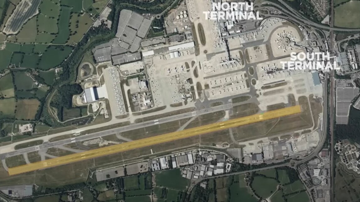 London Gatwick airport's main runway, VINCI Airports
