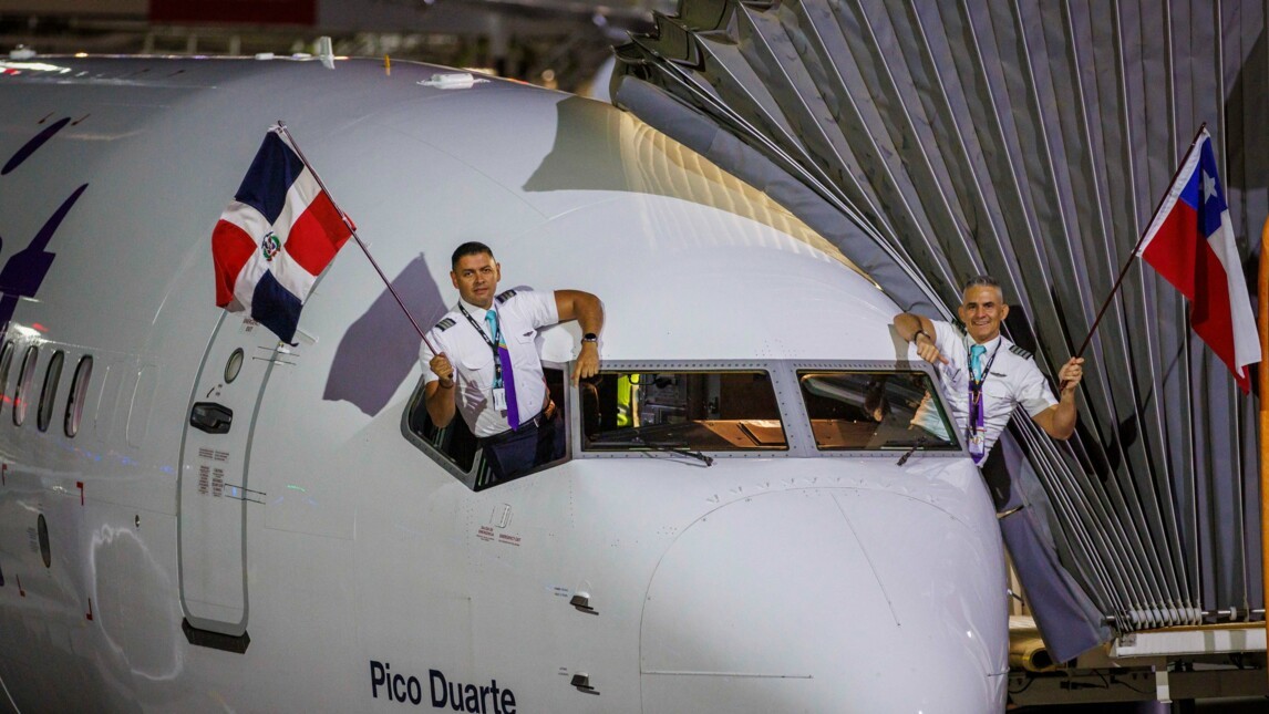 First Arajet flight landed at Santiago airport from Las Americas airport.jpg