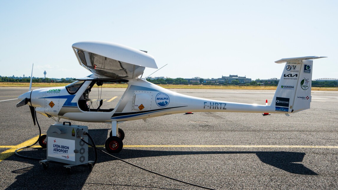 Pipistrel Velis Electro à Lyon-Bron pour l’Elektro Tour