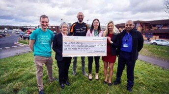 Gatwick Airport staff present SASH Charity cheque for £34,000 during visit to East Surrey Hospital