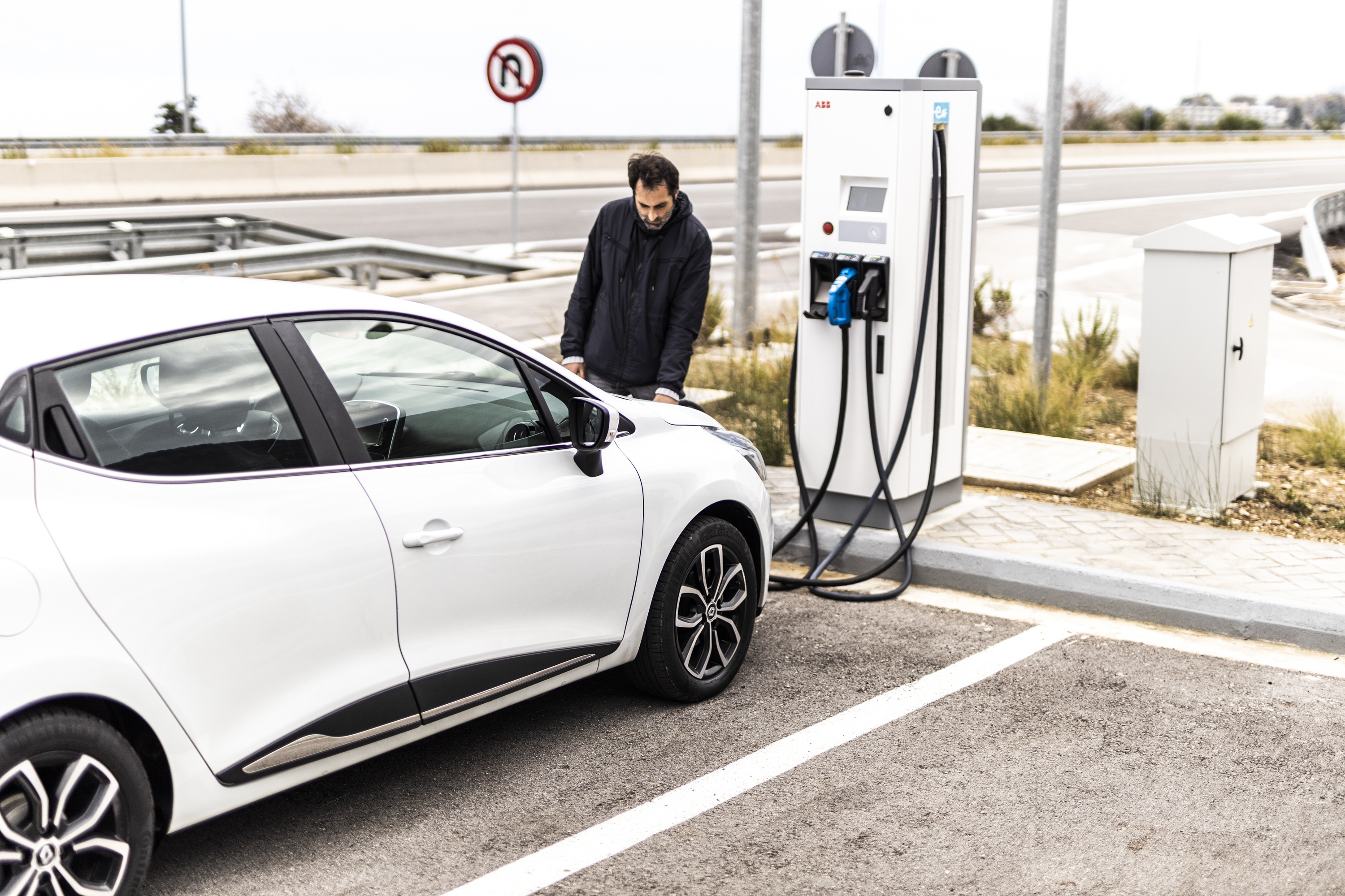 Electric vehicle charging station, Olympia Odos, Greece