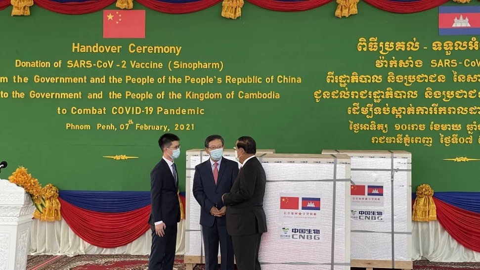 Phnom Penh Airport celebrates the arrival of the first covid-19 vaccines in Cambodia