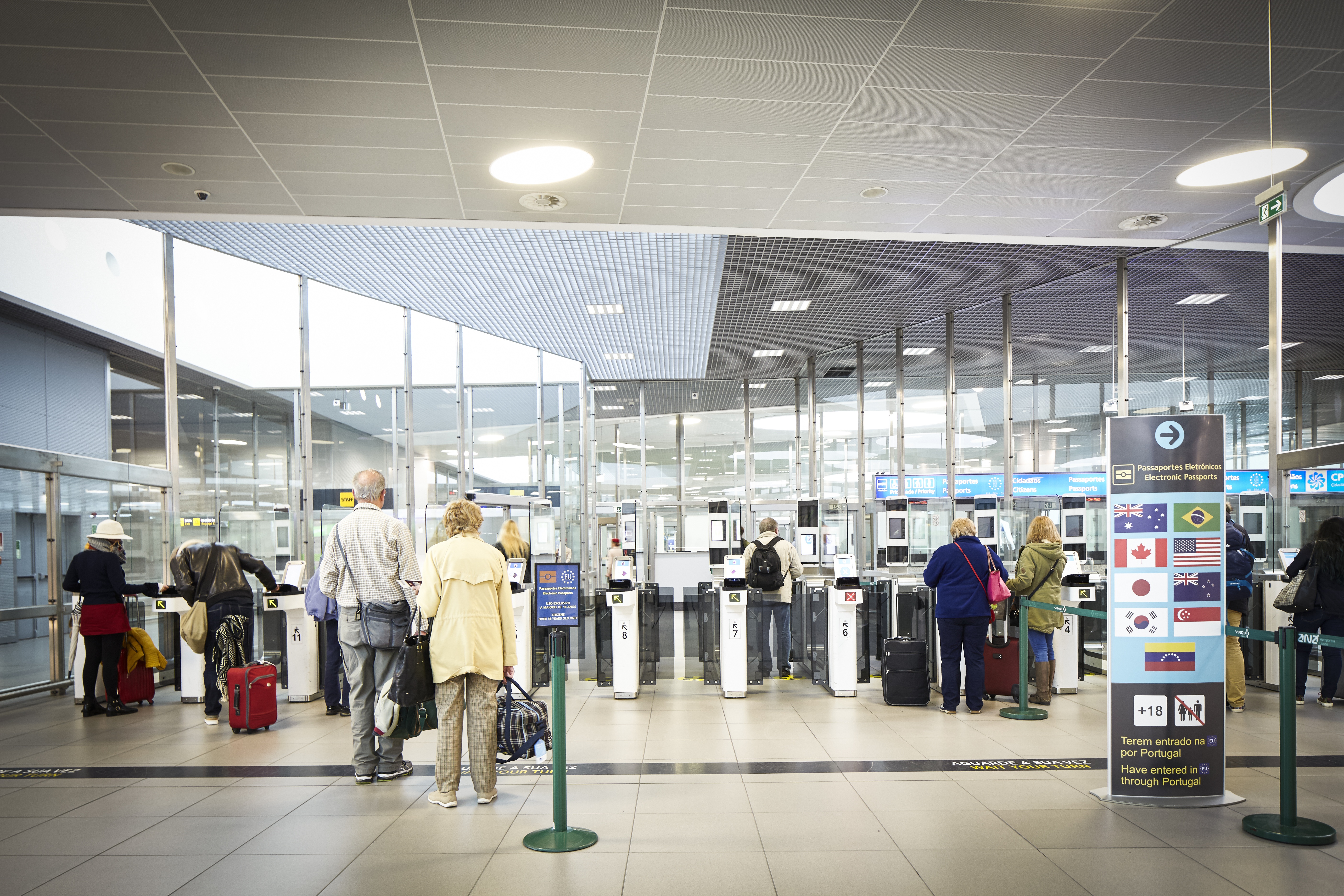 Biometric checkpoints, Lisbon Airport, Portugal