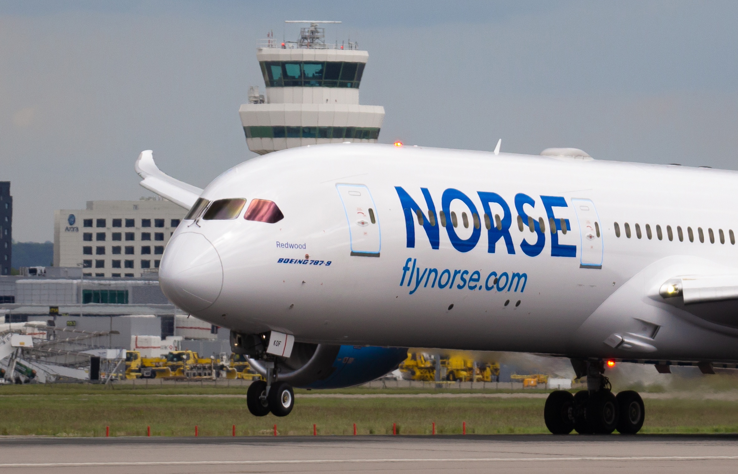 Airlines - first Norse Boeing 787 Dreamliner taking off from Gatwick to New York.jpg