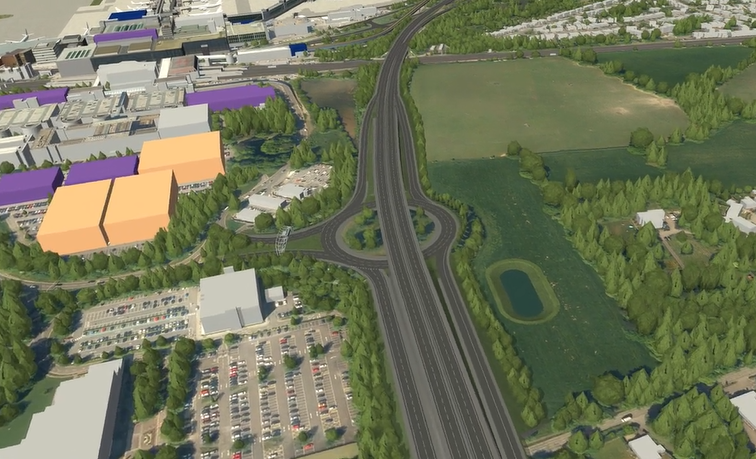 10 Northern Runway proposals - South Terminal flyover to seperate local and airport traffic.PNG