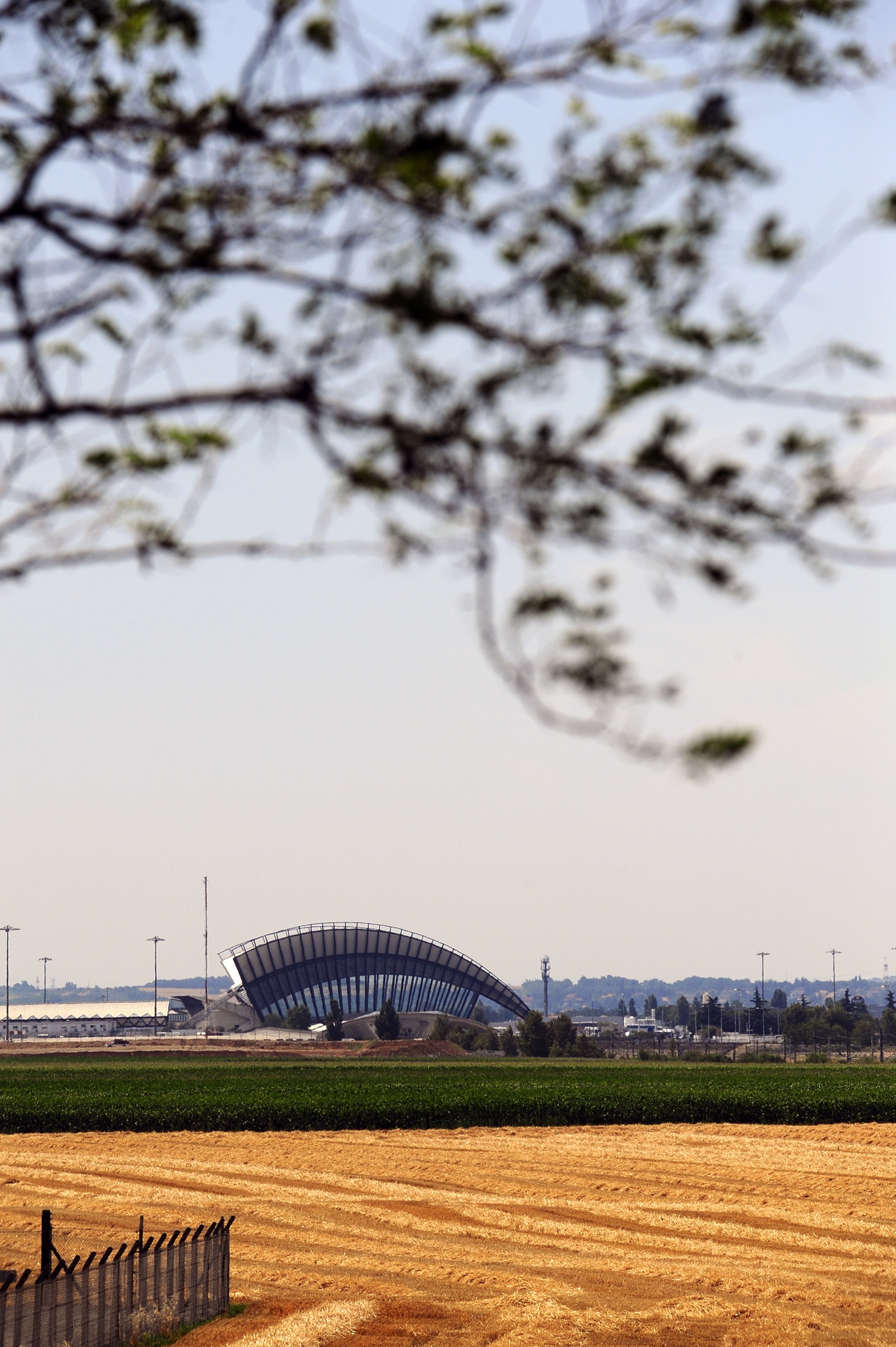 Champs de blé et gare TGV en arrière plan.JPG